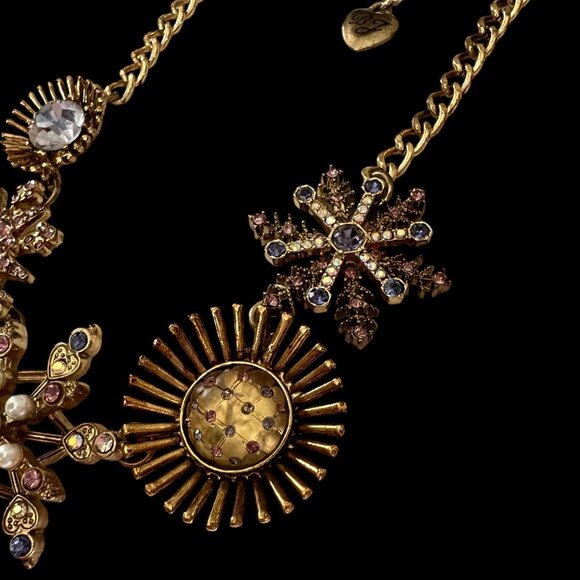 Betsey Johnson Gold Tone Winter Wonderland Holiday Rhinestone Statement … - Picture 7 of 15